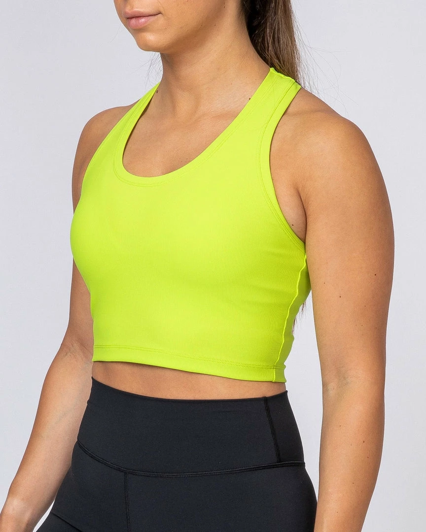 Best Pirce ๐ฅฐ Muscle Nation ๐ฉ Womens Ribbed Cropped Tank - Acid Lime ๐ 3 Muscle Nation Womens Ribbed Cropped Tank - Acid Lime