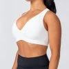 Muscle Nation Ribbed Deep V Bra - White Womens