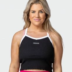 Muscle Nation Ripple Strappy Tank - Black 30% EOFY SALE