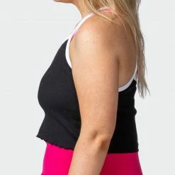 Muscle Nation Ripple Strappy Tank - Black 30% EOFY SALE