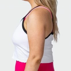 Muscle Nation Ripple Strappy Tank - White 30% EOFY SALE