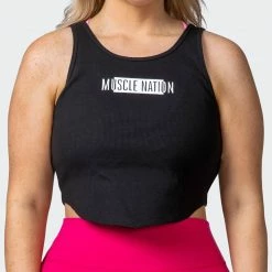 Muscle Nation Scorching Hot Ribbed Tank - Black