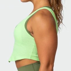 Muscle Nation Scorching Hot Ribbed Tank - Lime Flash