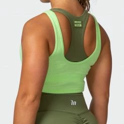 Muscle Nation Scorching Hot Ribbed Tank - Lime Flash