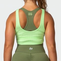 Muscle Nation Scorching Hot Ribbed Tank - Lime Flash