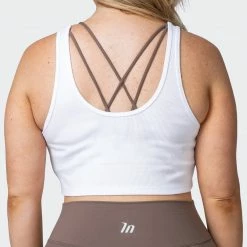 Muscle Nation Scorching Hot Ribbed Tank - White 30% EOFY SALE