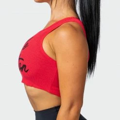 Cheap โ๏ธ Muscle Nation Script Rib Cropped Tank - Hot Red ๐ฉ Womens ๐ 13 Muscle Nation Script Rib Cropped Tank - Hot Red Womens