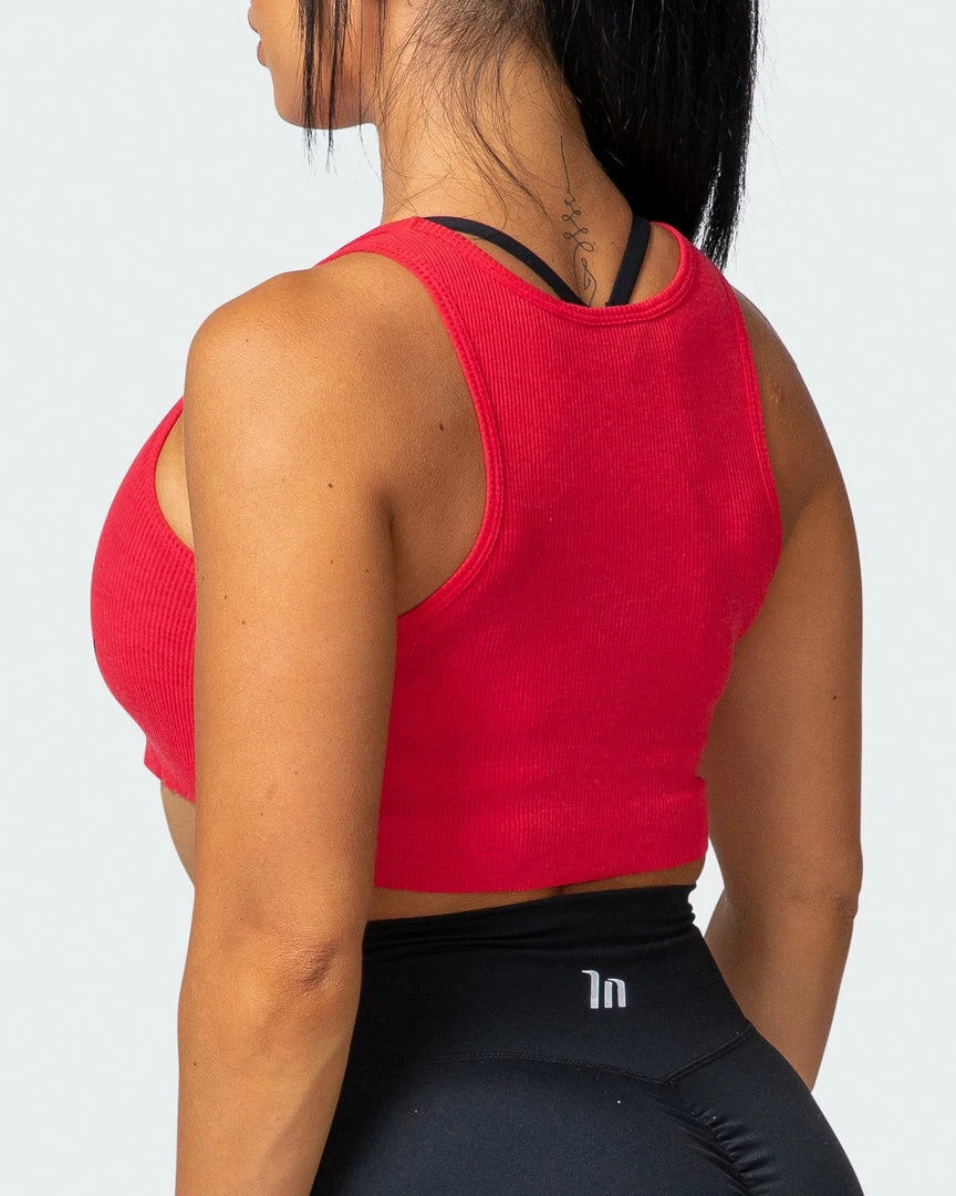 Cheap โ๏ธ Muscle Nation Script Rib Cropped Tank - Hot Red ๐ฉ Womens ๐ 7 Muscle Nation Script Rib Cropped Tank - Hot Red Womens