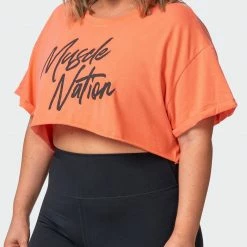 Promo ๐ Muscle Nation ๐ฉ Womens Script Super Cropped Tee - Washed Citrus ๐ฏ 25 Muscle Nation Womens Script Super Cropped Tee - Washed Citrus