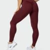 Muscle Nation Scrunch Ankle Length Leggings - Merlot