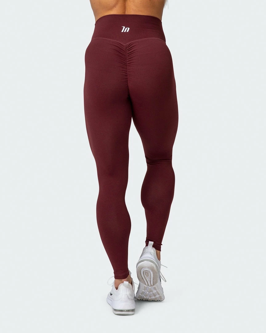 Budget ✔️ Muscle Nation Scrunch Ankle Length Leggings - Merlot 🧨 4 Muscle Nation Scrunch Ankle Length Leggings - Merlot