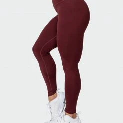 Budget ✔️ Muscle Nation Scrunch Ankle Length Leggings - Merlot 🧨 11 Muscle Nation Scrunch Ankle Length Leggings - Merlot
