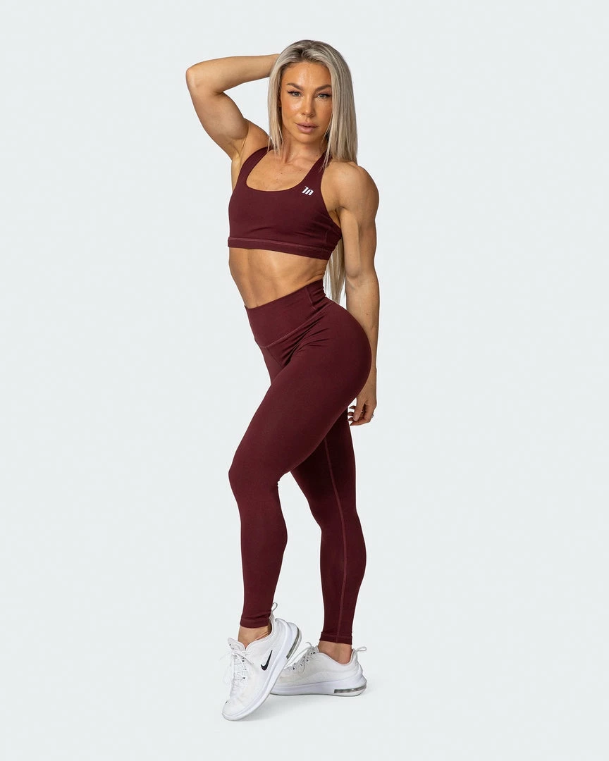 Budget ✔️ Muscle Nation Scrunch Ankle Length Leggings - Merlot 🧨 7 Muscle Nation Scrunch Ankle Length Leggings - Merlot