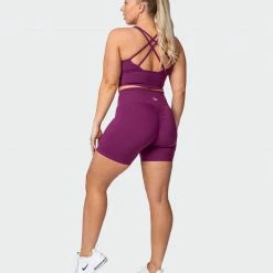 Muscle Nation Signature Scrunch Bike Shorts - Boysenberry Featured