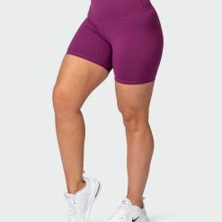 Muscle Nation Signature Scrunch Bike Shorts - Boysenberry Featured