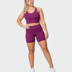 Muscle Nation Signature Scrunch Bike Shorts - Boysenberry Featured