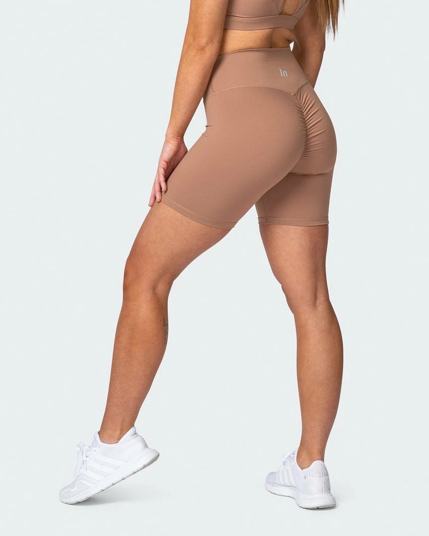 Deals ๐ Muscle Nation Signature Scrunch Bike Shorts - Chai โ๏ธ 3 Muscle Nation Signature Scrunch Bike Shorts - Chai