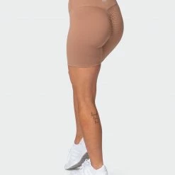 Muscle Nation Signature Scrunch Bike Shorts - Chai