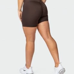Muscle Nation Signature Scrunch Bike Shorts - Chocolate