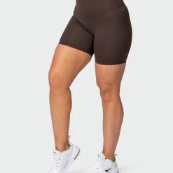 Muscle Nation Signature Scrunch Bike Shorts - Chocolate