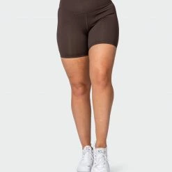 Muscle Nation Signature Scrunch Bike Shorts - Chocolate