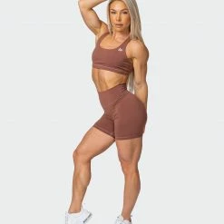 Muscle Nation Featured Signature Scrunch Bike Shorts - Pecan