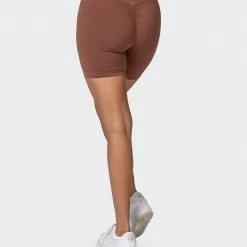 Muscle Nation Featured Signature Scrunch Bike Shorts - Pecan