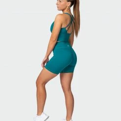 Muscle Nation Signature Scrunch Bike Shorts - Teal