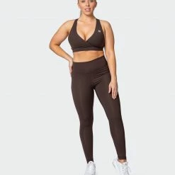 Muscle Nation Signature Scrunch Full Length Leggings - Chocolate 30% EOFY SALE