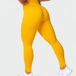 Muscle Nation Featured Signature Full Length Scrunch Leggings - Golden
