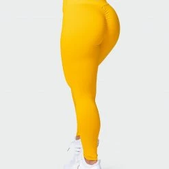 Muscle Nation Featured Signature Full Length Scrunch Leggings - Golden