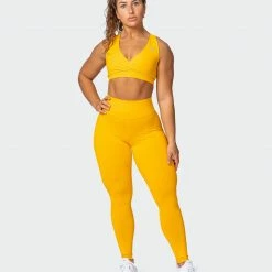Muscle Nation Featured Signature Full Length Scrunch Leggings - Golden