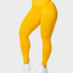 Muscle Nation Featured Signature Full Length Scrunch Leggings - Golden