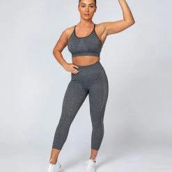 Muscle Nation Non Scrunch Shape Up Seamless 7/8 Leggings - Charcoal Marl