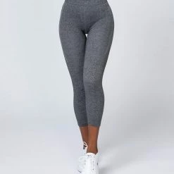 Muscle Nation Non Scrunch Shape Up Seamless 7/8 Leggings - Charcoal Marl