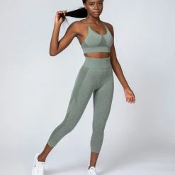 Muscle Nation Shape Up Seamless 7/8 Leggings - Khaki Marl