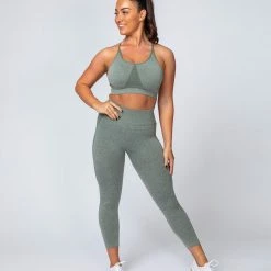 Muscle Nation Shape Up Seamless 7/8 Leggings - Khaki Marl