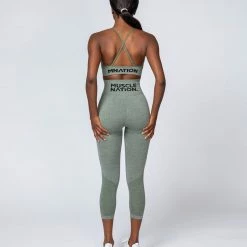 Muscle Nation Shape Up Seamless 7/8 Leggings - Khaki Marl