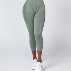 Muscle Nation Shape Up Seamless 7/8 Leggings - Khaki Marl