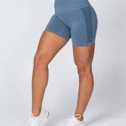 Muscle Nation Shape Up Seamless Bike Shorts - Navy Marl