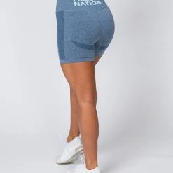 Muscle Nation Shape Up Seamless Bike Shorts - Navy Marl