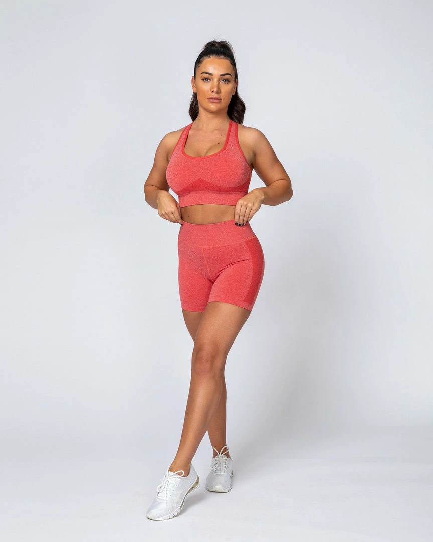 Coupon 💯 Muscle Nation Non Scrunch Shape Up Seamless Bike Shorts - Poppy Marl 😉 11 Muscle Nation Non Scrunch Shape Up Seamless Bike Shorts - Poppy Marl
