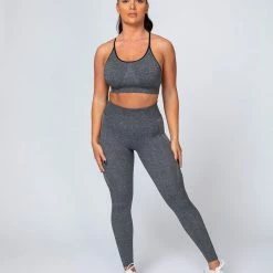 Muscle Nation Non Scrunch Shape Up Seamless Full Length Leggings - Charcoal Marl
