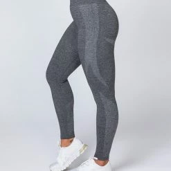 Muscle Nation Non Scrunch Shape Up Seamless Full Length Leggings - Charcoal Marl
