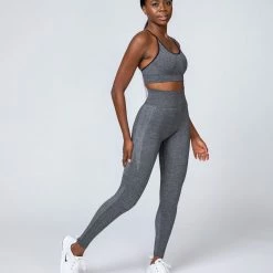 Muscle Nation Non Scrunch Shape Up Seamless Full Length Leggings - Charcoal Marl