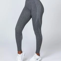 Muscle Nation Non Scrunch Shape Up Seamless Full Length Leggings - Charcoal Marl