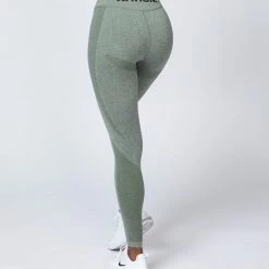 New 🛒 Muscle Nation Shape Up Seamless Full Length Leggings - Khaki Marl 🛒 18 Muscle Nation Shape Up Seamless Full Length Leggings - Khaki Marl