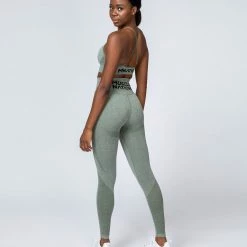 New 🛒 Muscle Nation Shape Up Seamless Full Length Leggings - Khaki Marl 🛒 21 Muscle Nation Shape Up Seamless Full Length Leggings - Khaki Marl