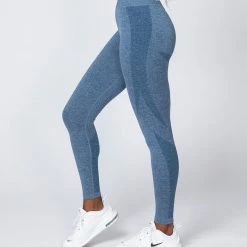Muscle Nation Shape Up Seamless Full Length Leggings - Navy Marl Non Scrunch
