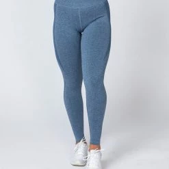 Muscle Nation Shape Up Seamless Full Length Leggings - Navy Marl Non Scrunch
